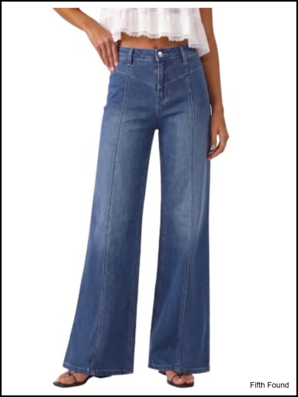 Wide Leg High Waisted Stretchy Jeans with Pockets